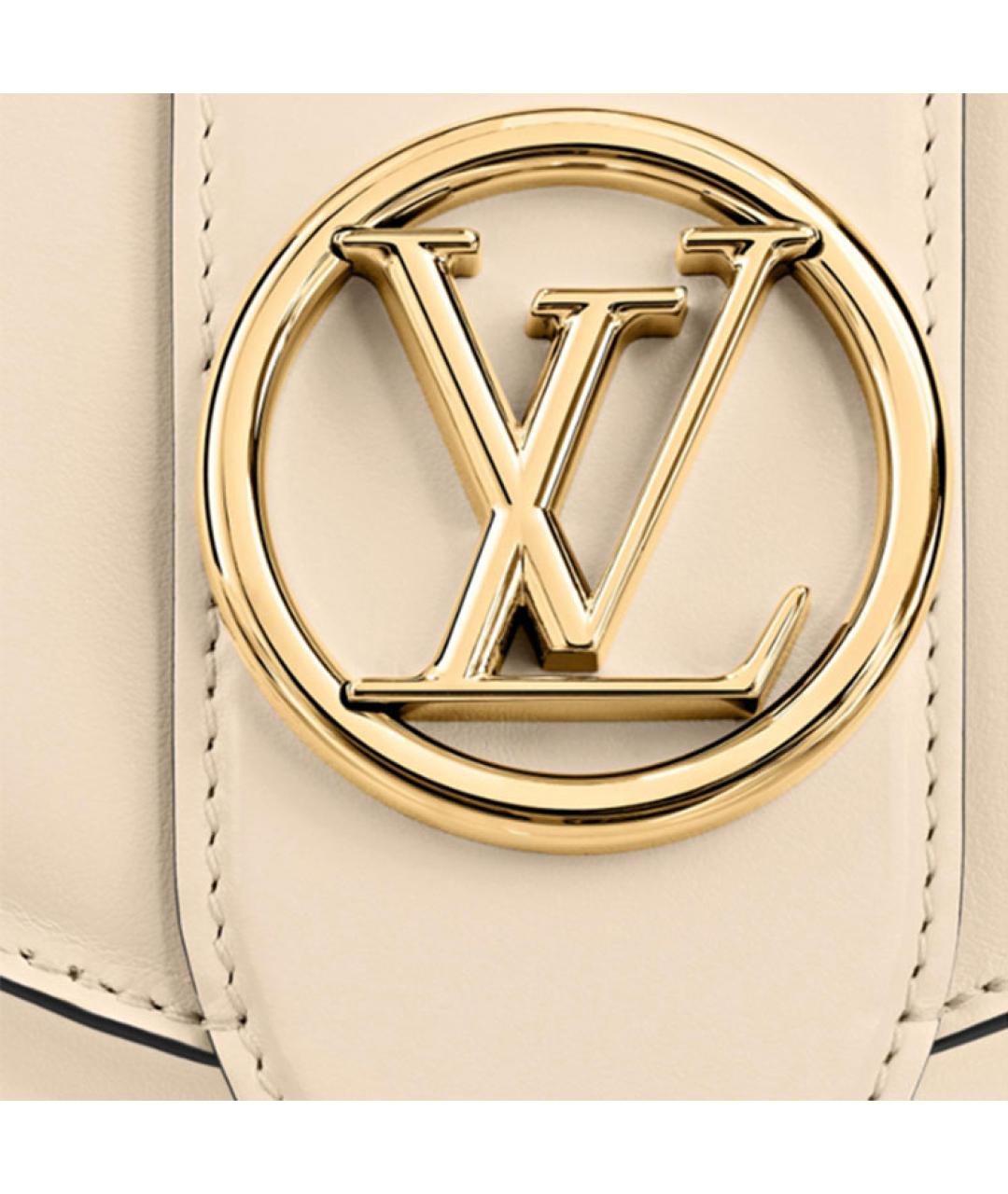 LOUIS VUITTON Бежевая кожаная сумка через плечо, фото 5