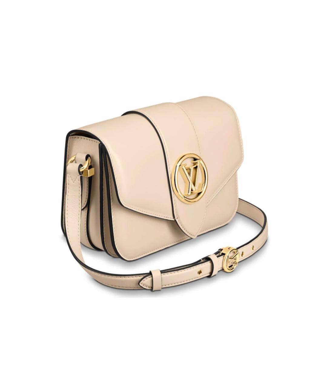 LOUIS VUITTON Бежевая кожаная сумка через плечо, фото 2