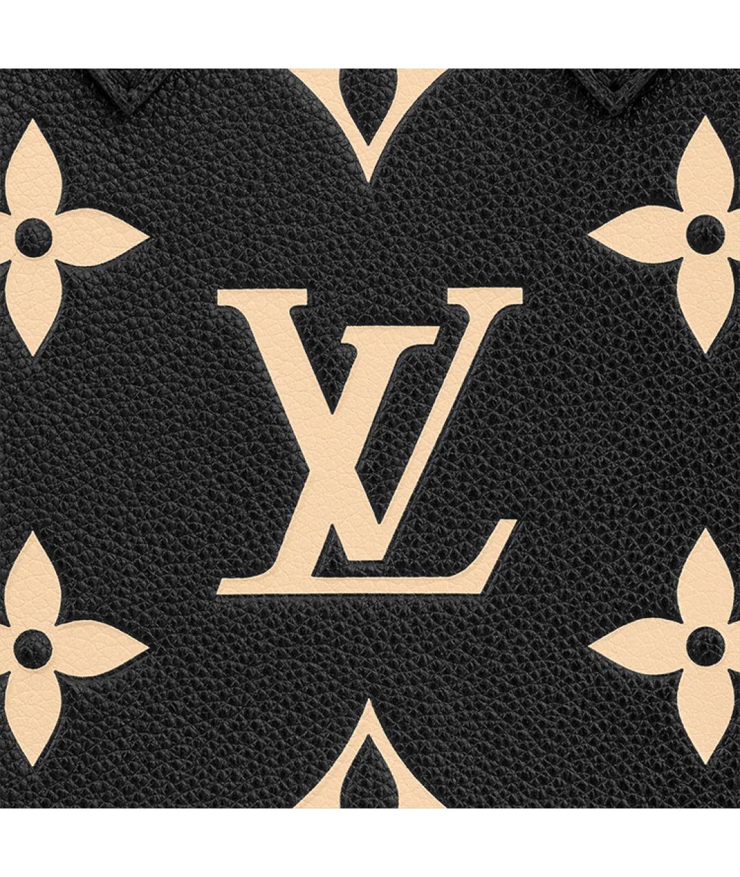 LOUIS VUITTON Черная кожаная сумка тоут, фото 5