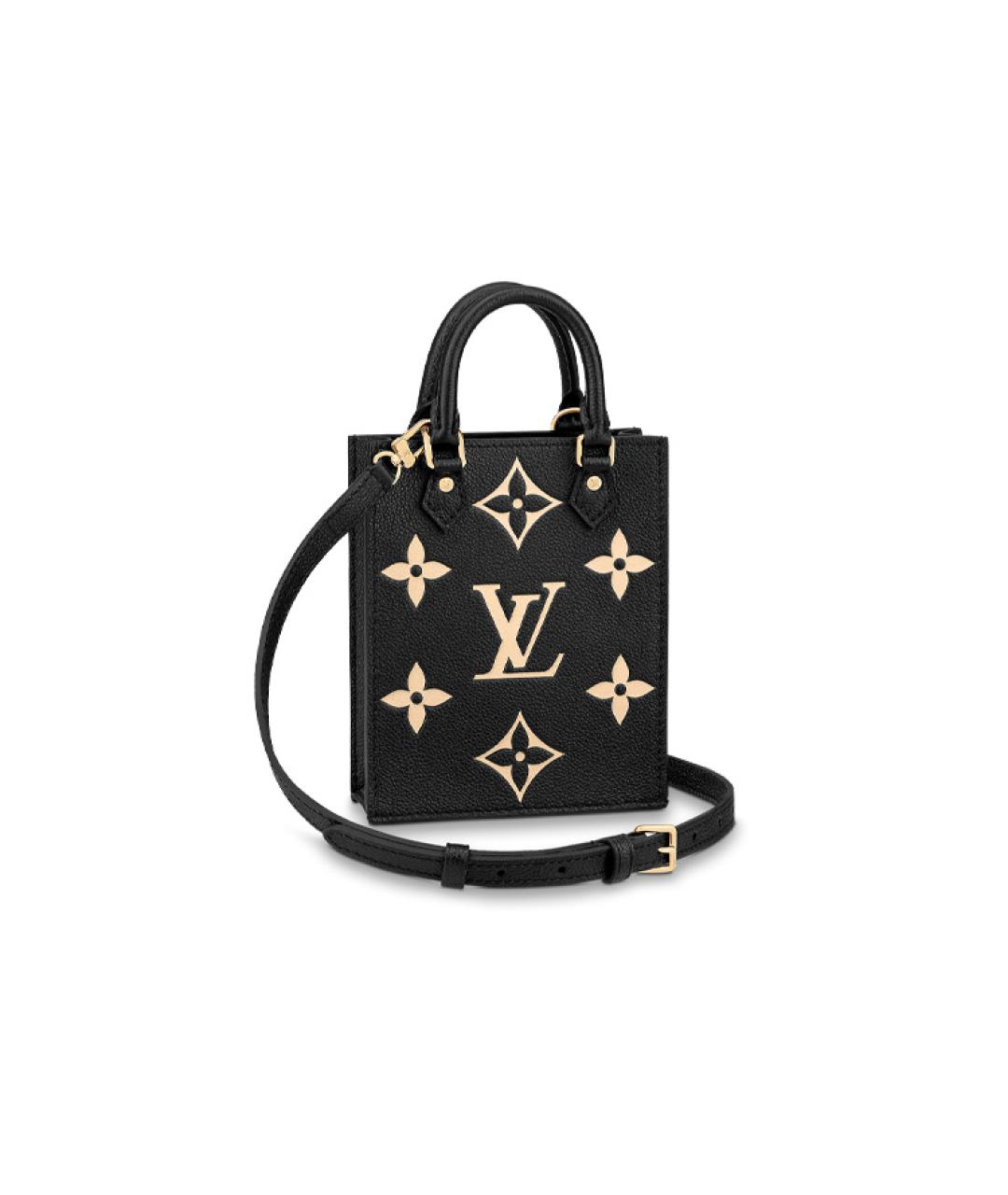 LOUIS VUITTON Черная кожаная сумка тоут, фото 1