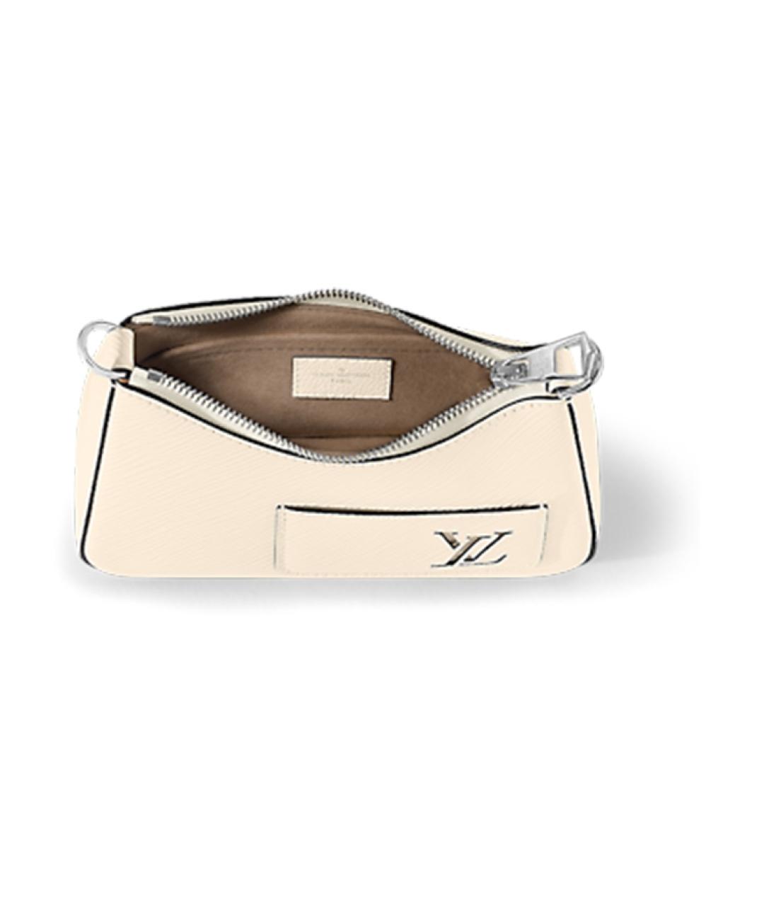 LOUIS VUITTON Бежевая кожаная сумка через плечо, фото 4