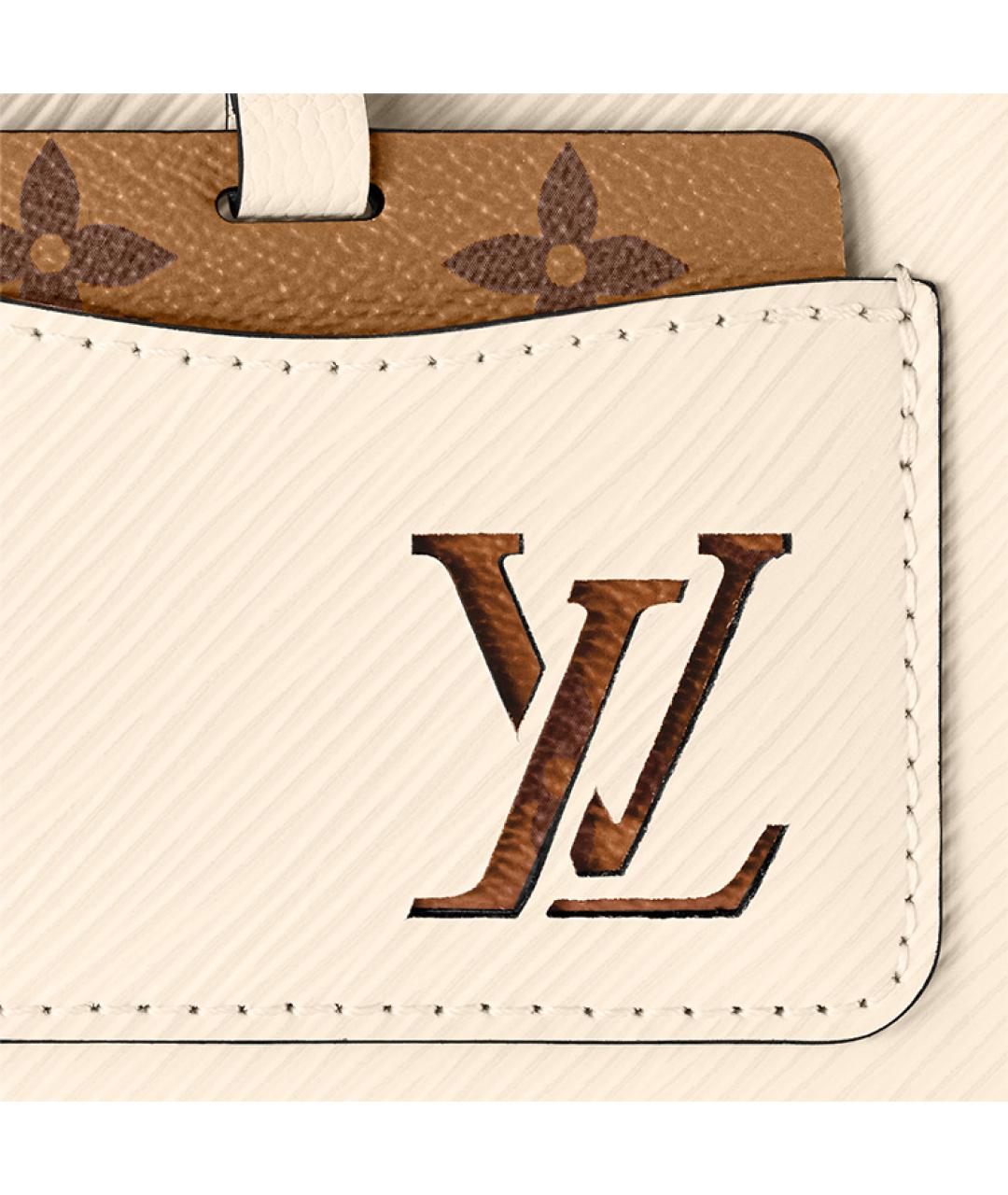LOUIS VUITTON Бежевая кожаная сумка через плечо, фото 5