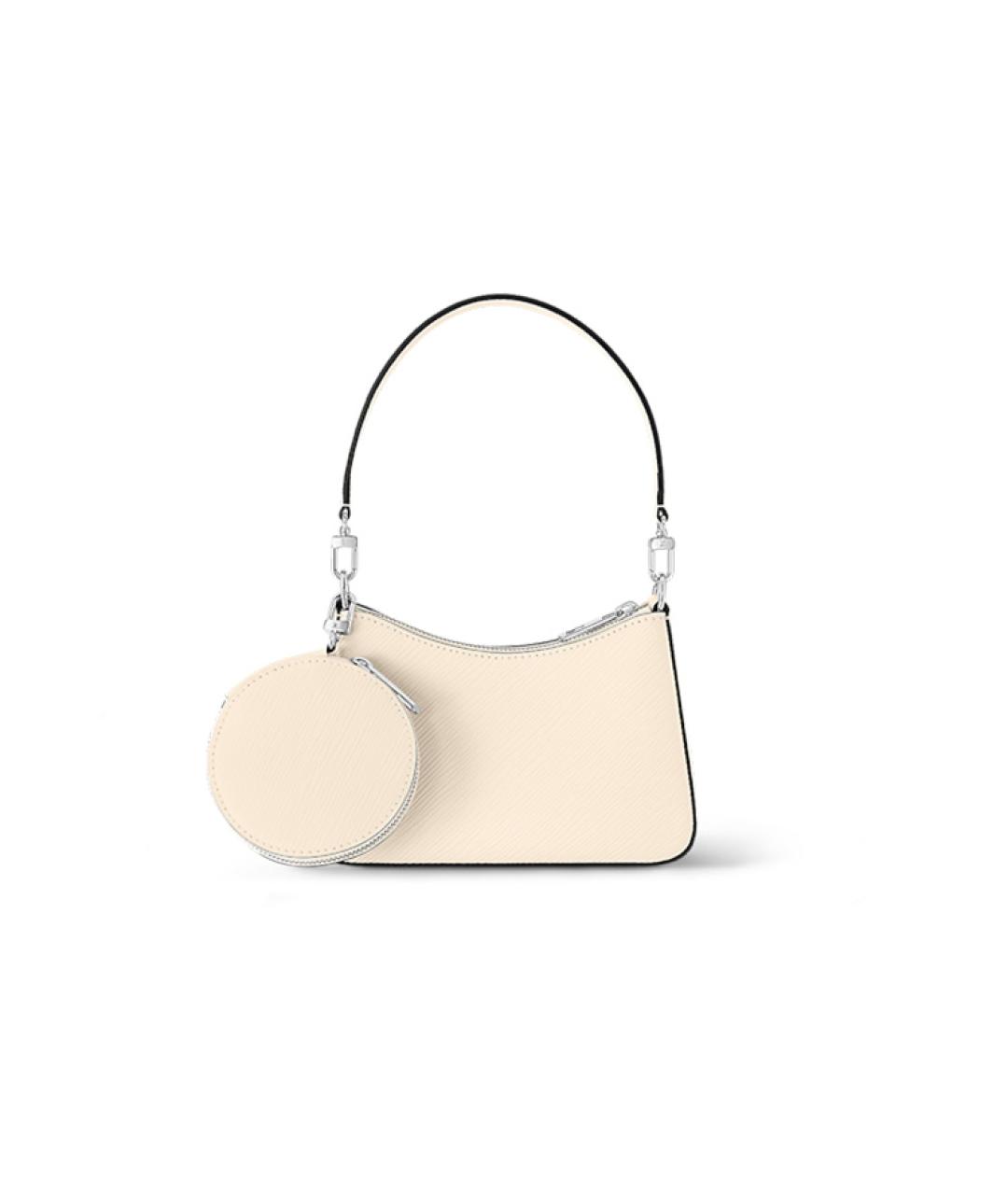LOUIS VUITTON Бежевая кожаная сумка через плечо, фото 3