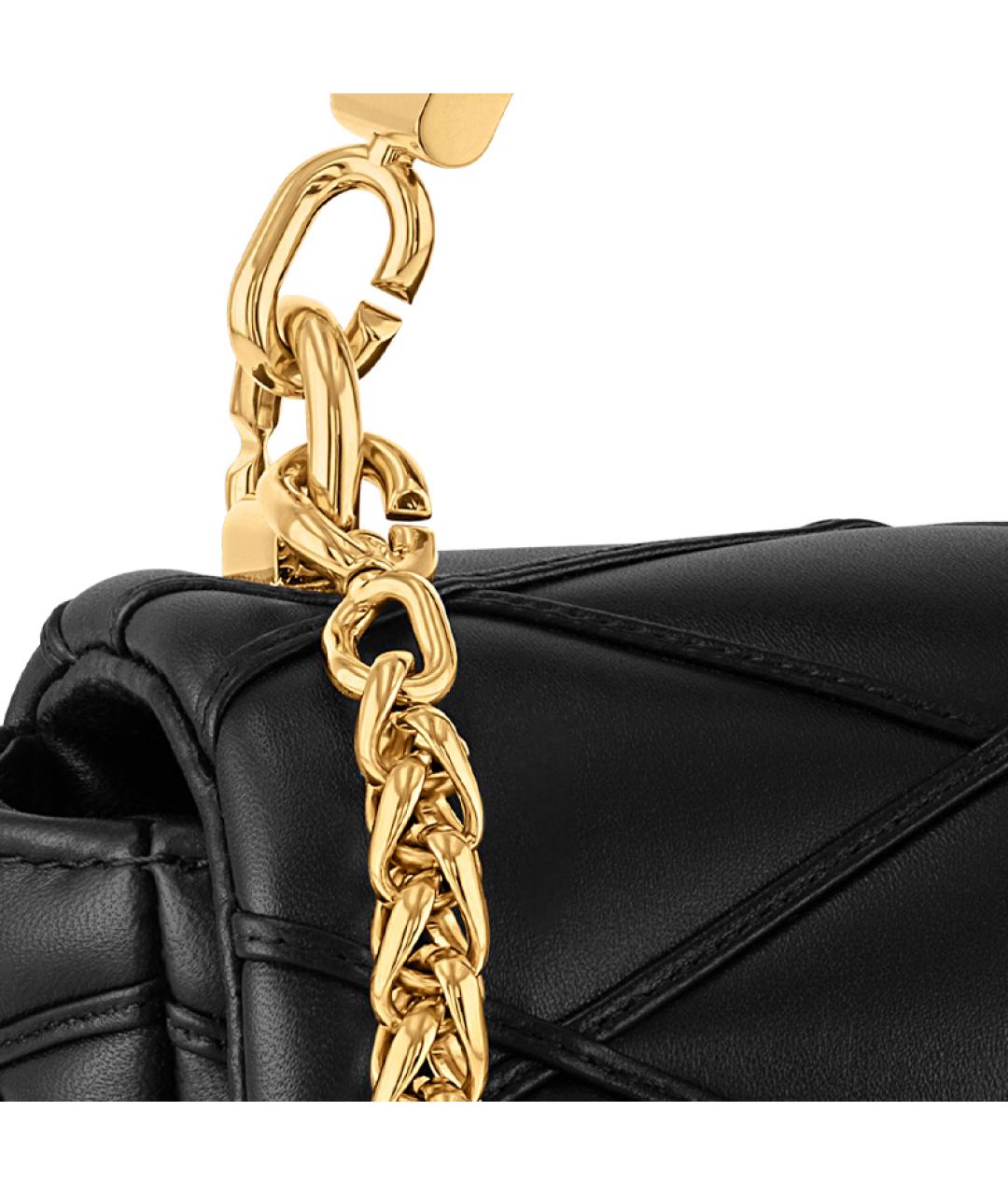 LOUIS VUITTON Черная кожаная сумка с короткими ручками, фото 5