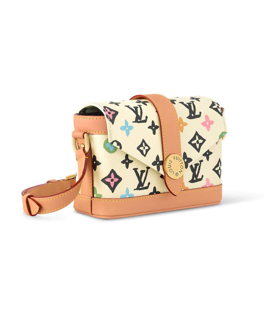 LOUIS VUITTON Бежевая кожаная сумка через плечо, фото 2