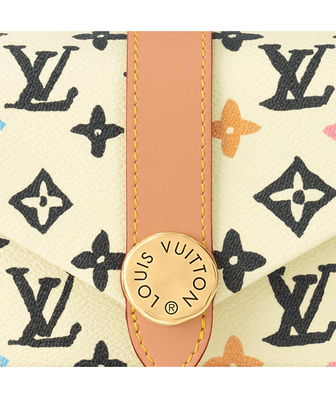 LOUIS VUITTON Бежевая кожаная сумка через плечо, фото 6