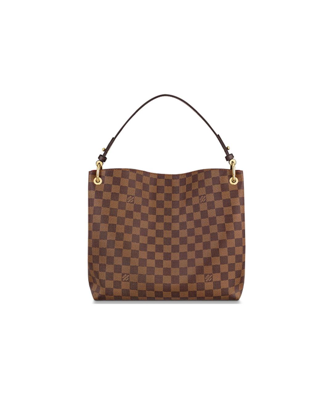 LOUIS VUITTON Коричневая кожаная сумка через плечо, фото 3