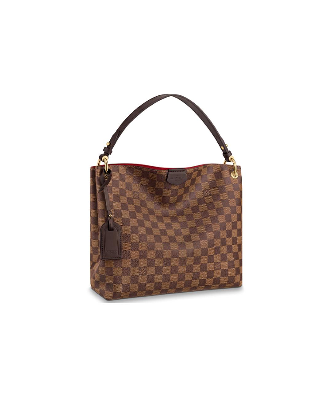 LOUIS VUITTON Коричневая кожаная сумка через плечо, фото 1
