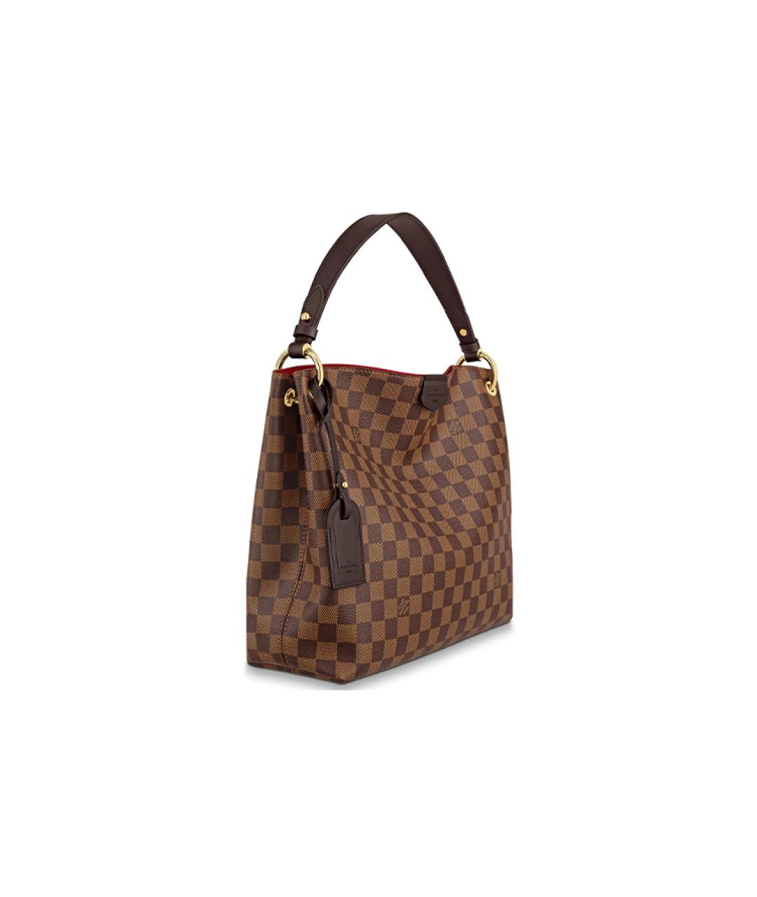 LOUIS VUITTON Коричневая кожаная сумка через плечо, фото 2