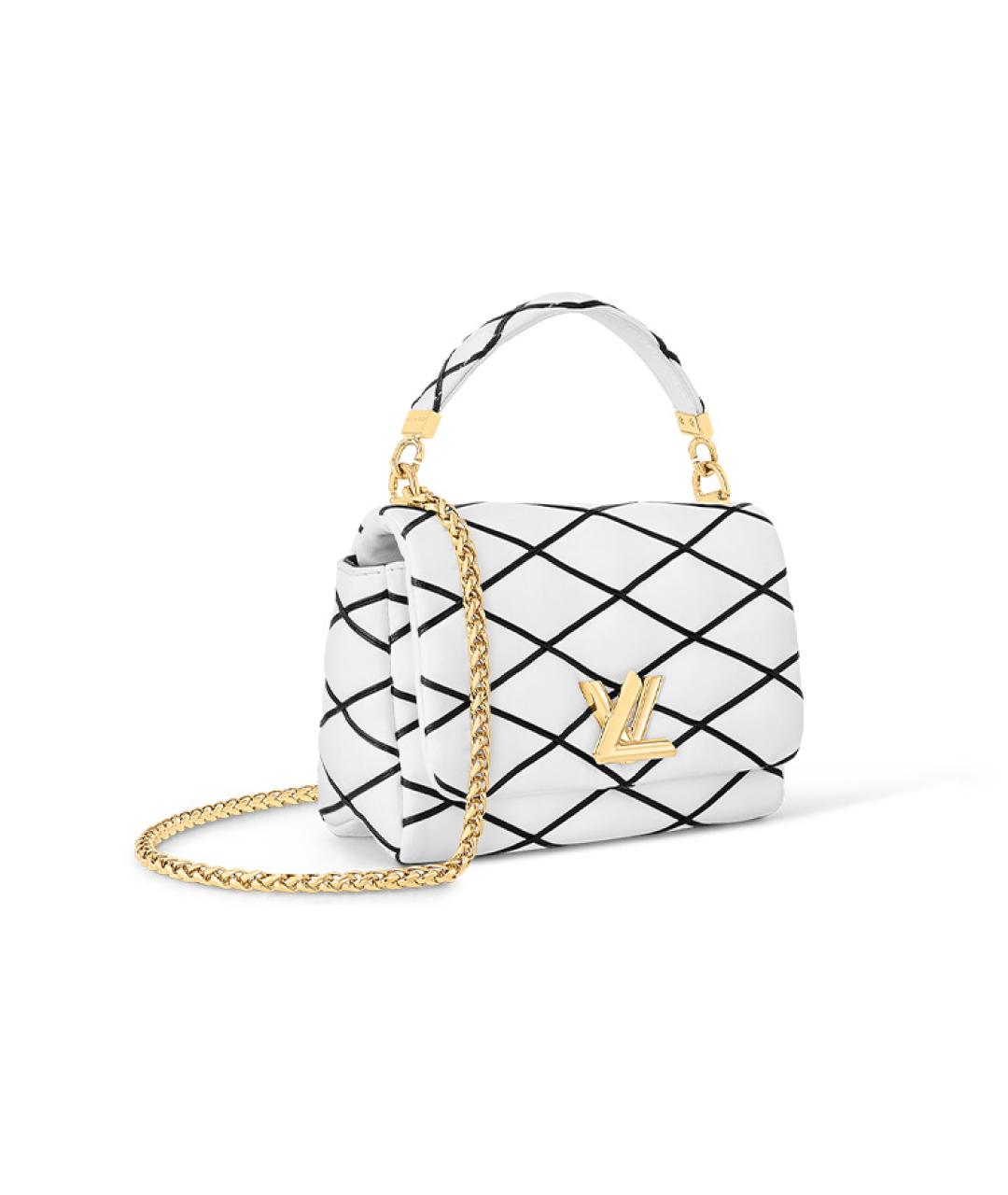 LOUIS VUITTON Белая кожаная сумка с короткими ручками, фото 2