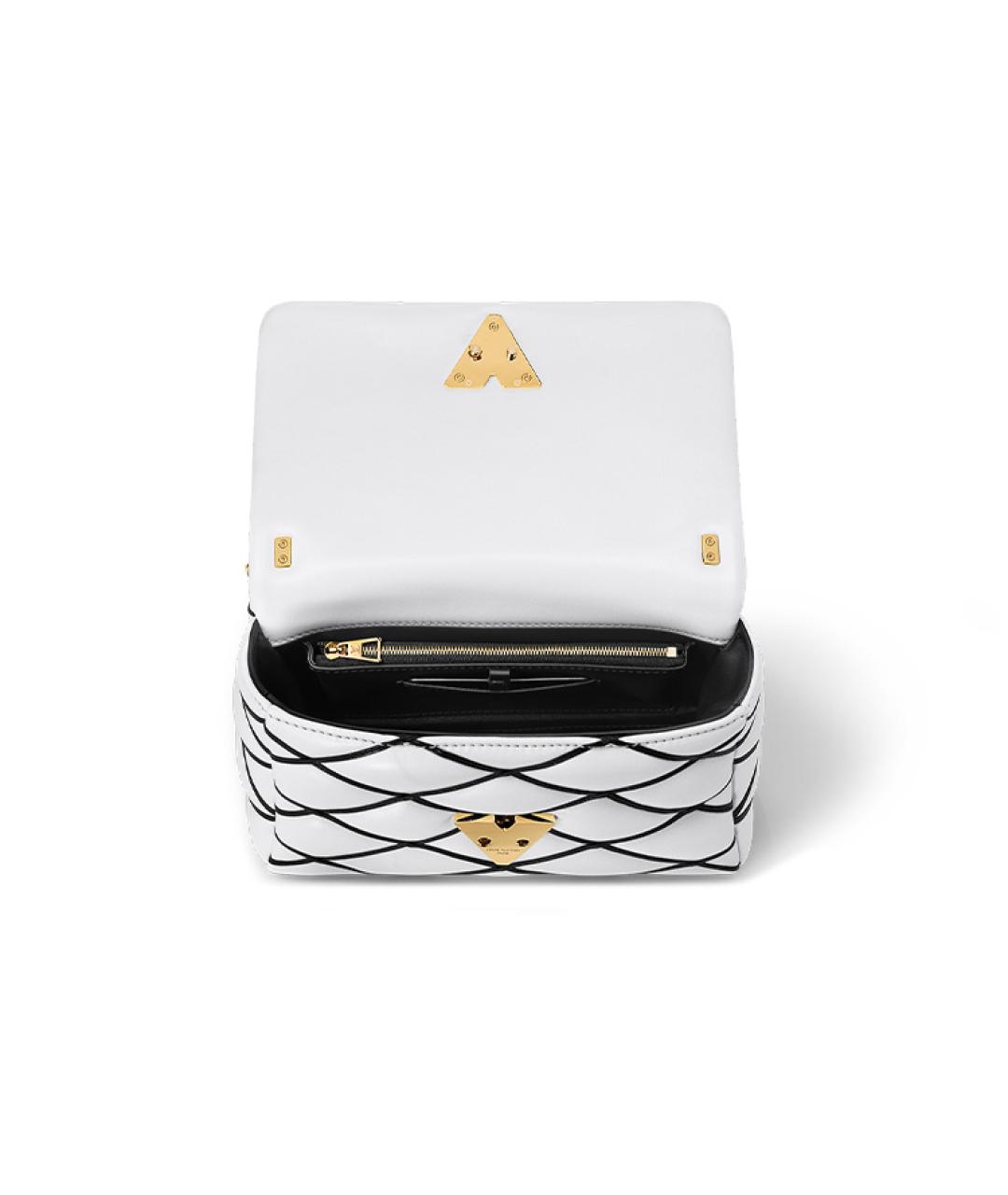 LOUIS VUITTON Белая кожаная сумка с короткими ручками, фото 4