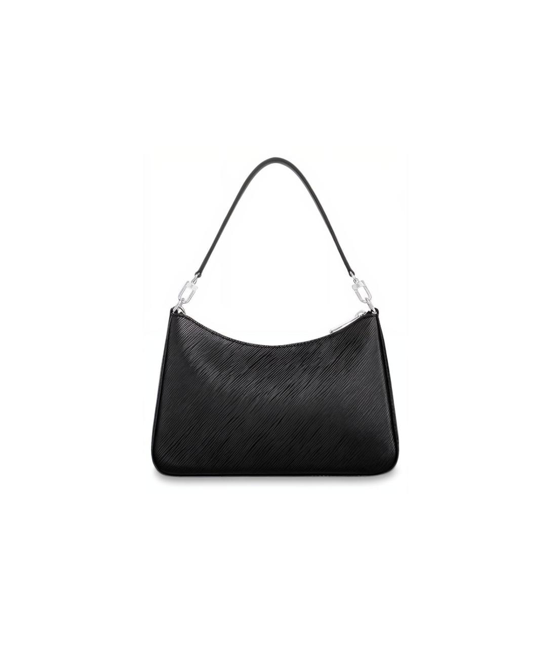 LOUIS VUITTON Черная кожаная сумка через плечо, фото 3