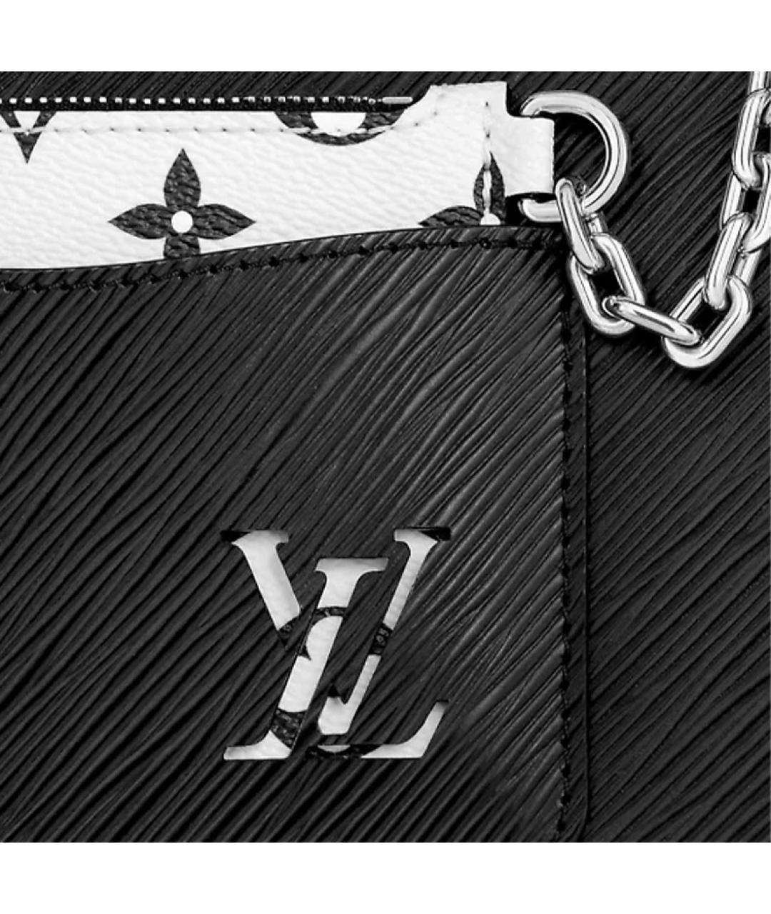 LOUIS VUITTON Черная кожаная сумка через плечо, фото 5
