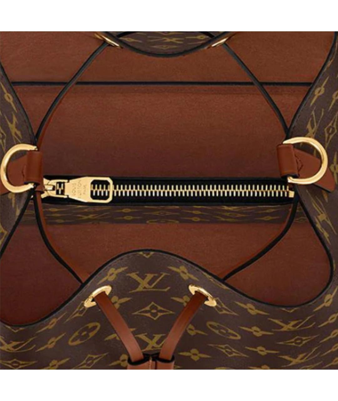 LOUIS VUITTON Коричневая кожаная сумка через плечо, фото 6