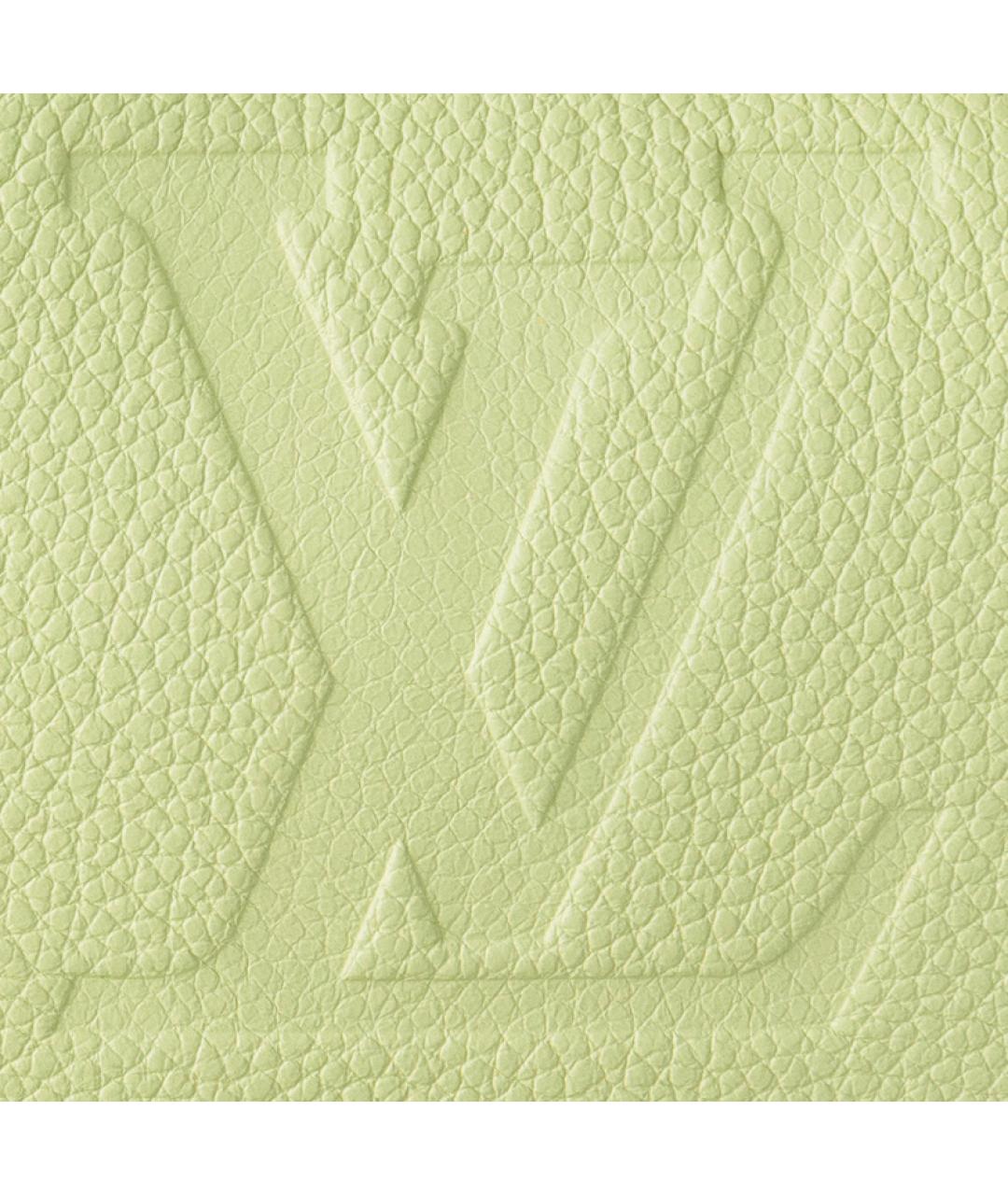 LOUIS VUITTON Салатовая кожаная сумка с короткими ручками, фото 5