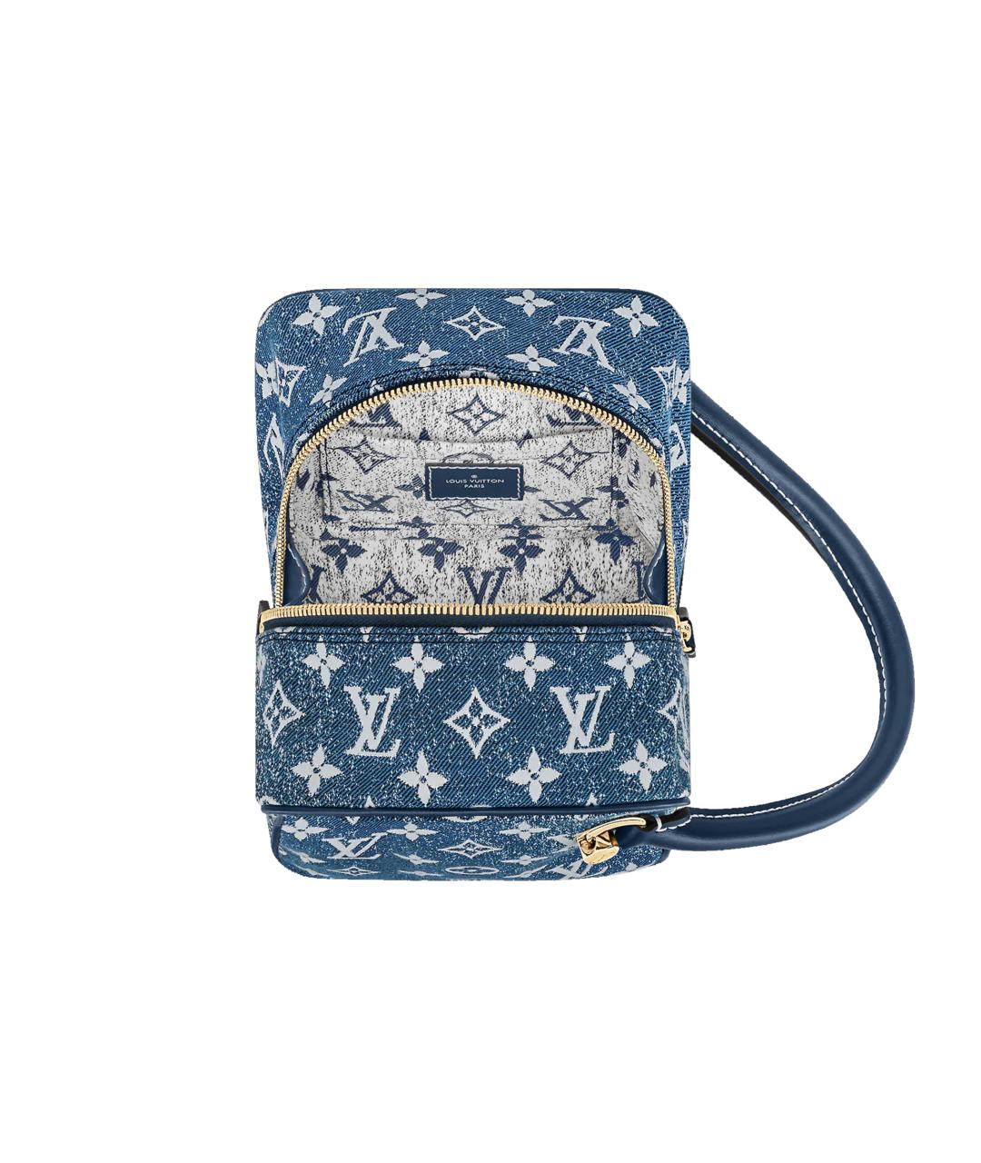 LOUIS VUITTON Синяя деним сумка с короткими ручками, фото 4