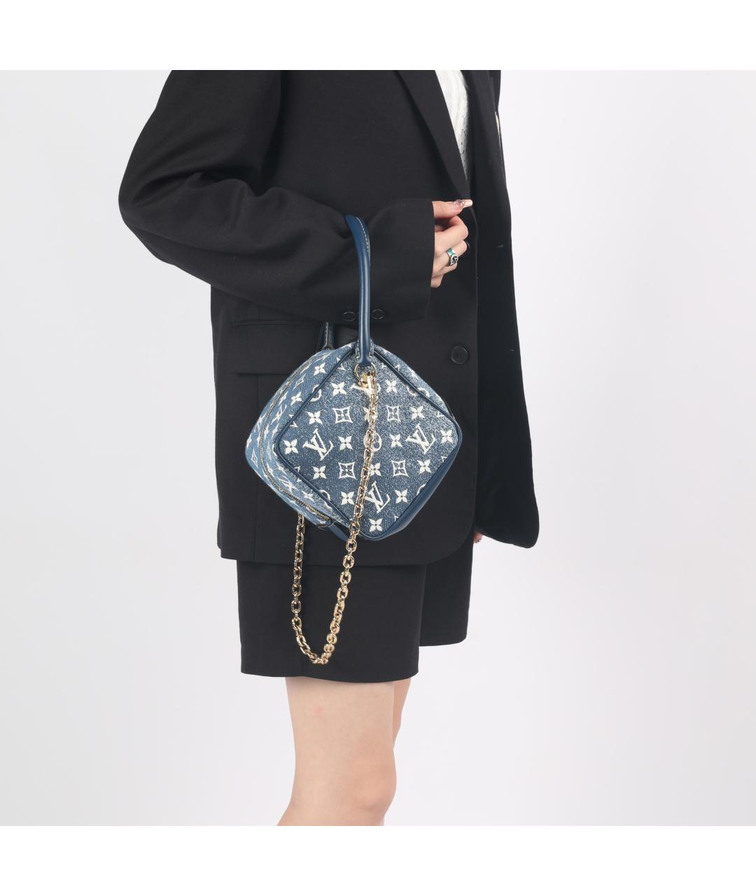 LOUIS VUITTON Синяя деним сумка с короткими ручками, фото 8