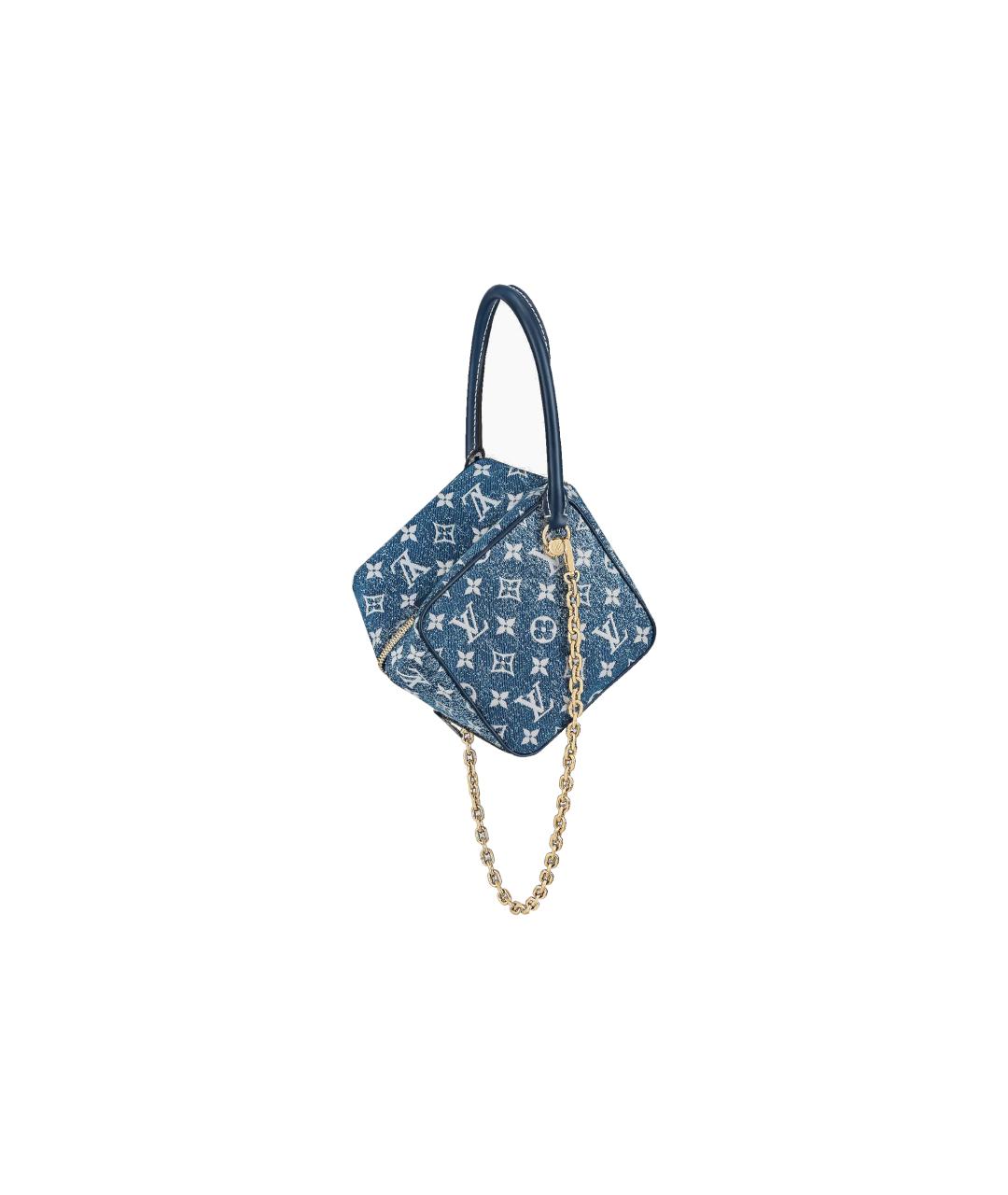 LOUIS VUITTON Синяя деним сумка с короткими ручками, фото 2