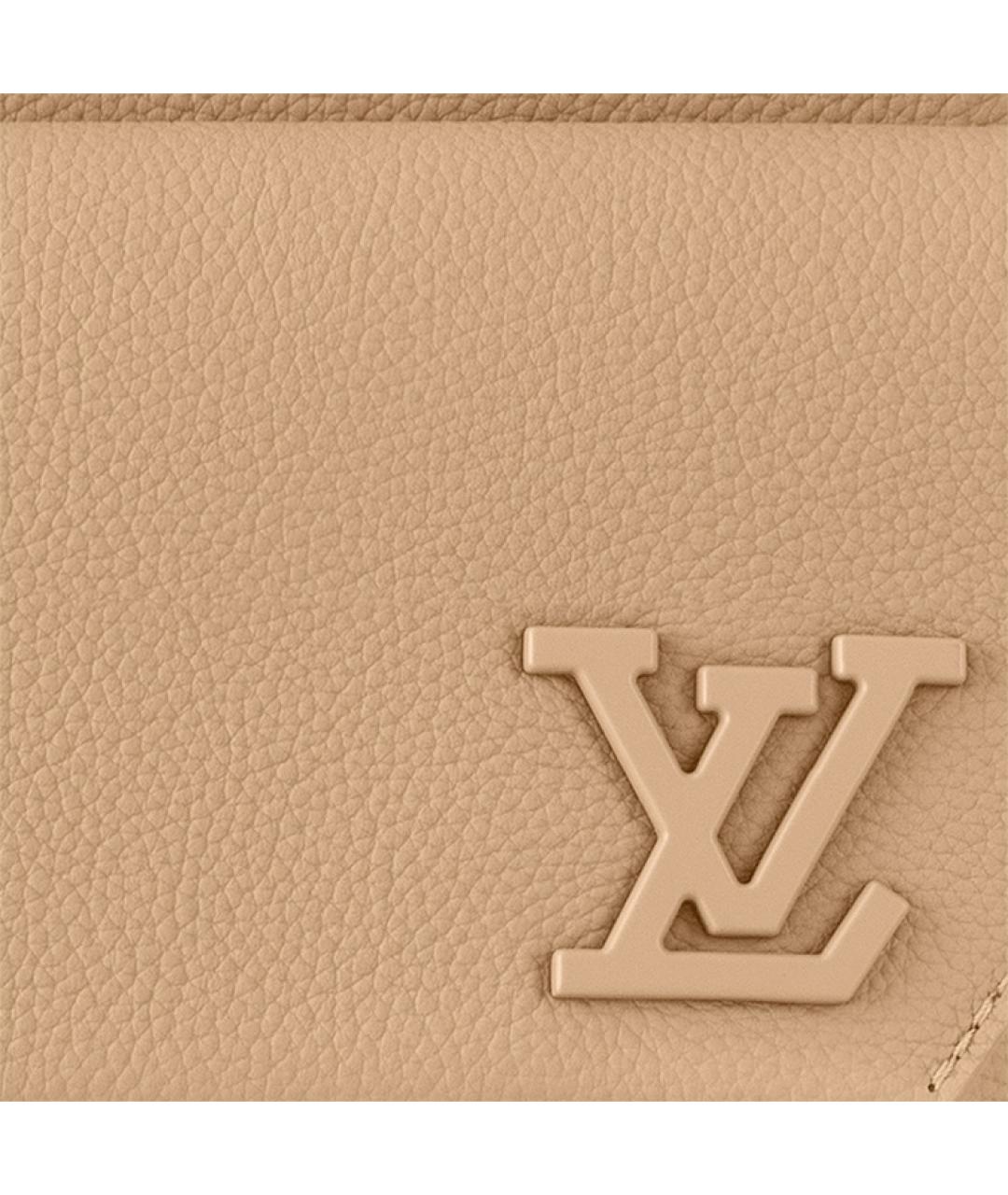 LOUIS VUITTON Бежевая кожаная сумка на плечо, фото 6