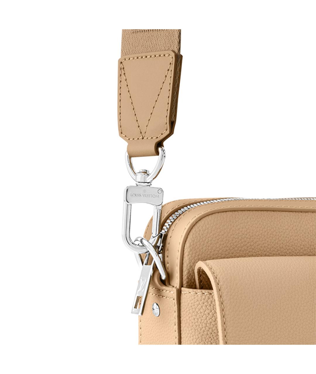 LOUIS VUITTON Бежевая кожаная сумка на плечо, фото 8
