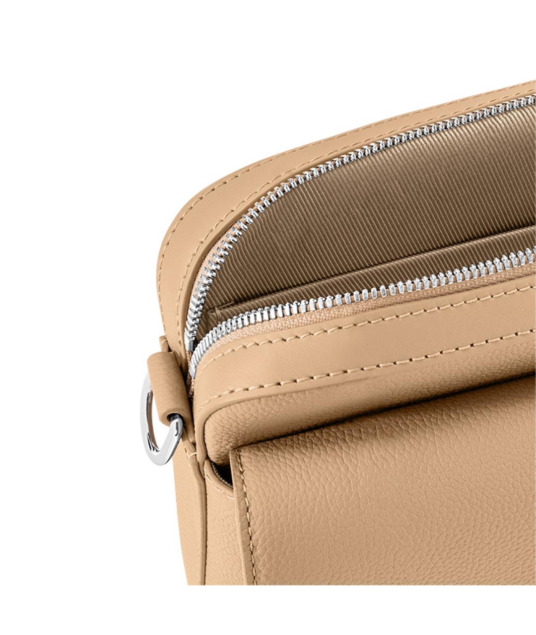 LOUIS VUITTON Бежевая кожаная сумка на плечо, фото 7