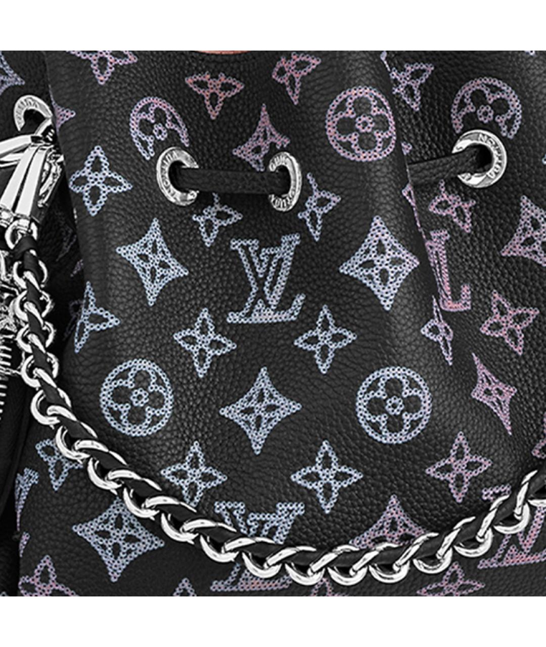 LOUIS VUITTON Черная кожаная сумка через плечо, фото 5