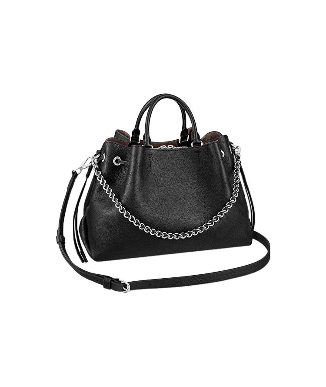 LOUIS VUITTON Черная кожаная сумка с короткими ручками, фото 1