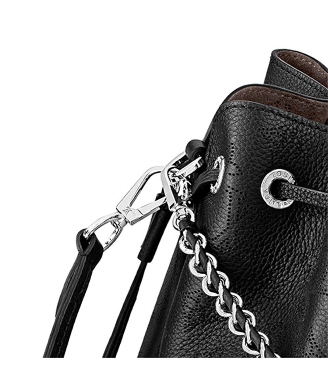 LOUIS VUITTON Черная кожаная сумка с короткими ручками, фото 5