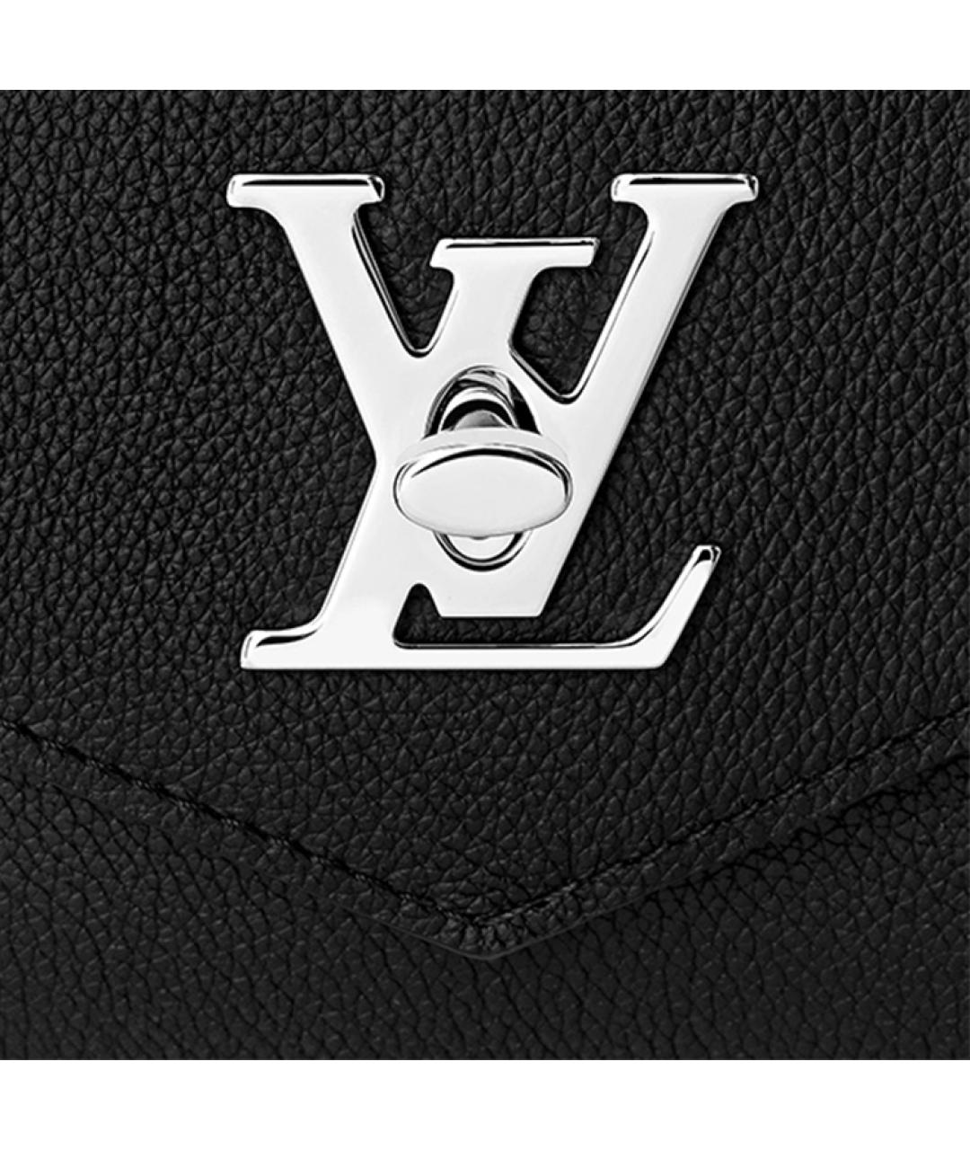 LOUIS VUITTON Черная кожаная сумка через плечо, фото 5