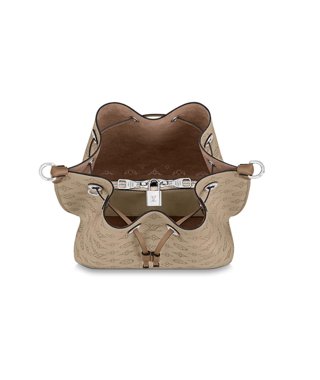 LOUIS VUITTON Бежевая кожаная сумка через плечо, фото 4