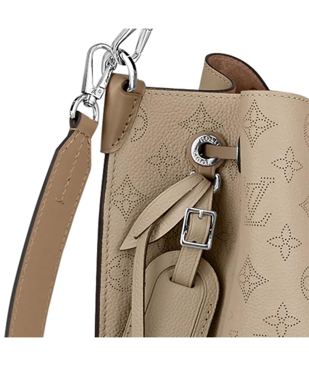 LOUIS VUITTON Бежевая кожаная сумка через плечо, фото 5