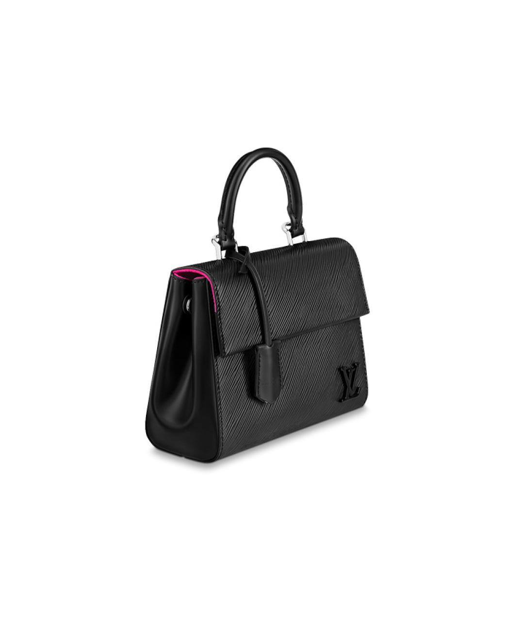 LOUIS VUITTON Черная кожаная сумка с короткими ручками, фото 3