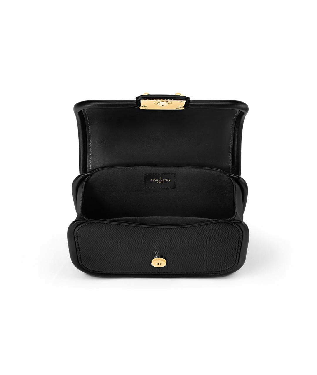 LOUIS VUITTON Черная кожаная сумка с короткими ручками, фото 4