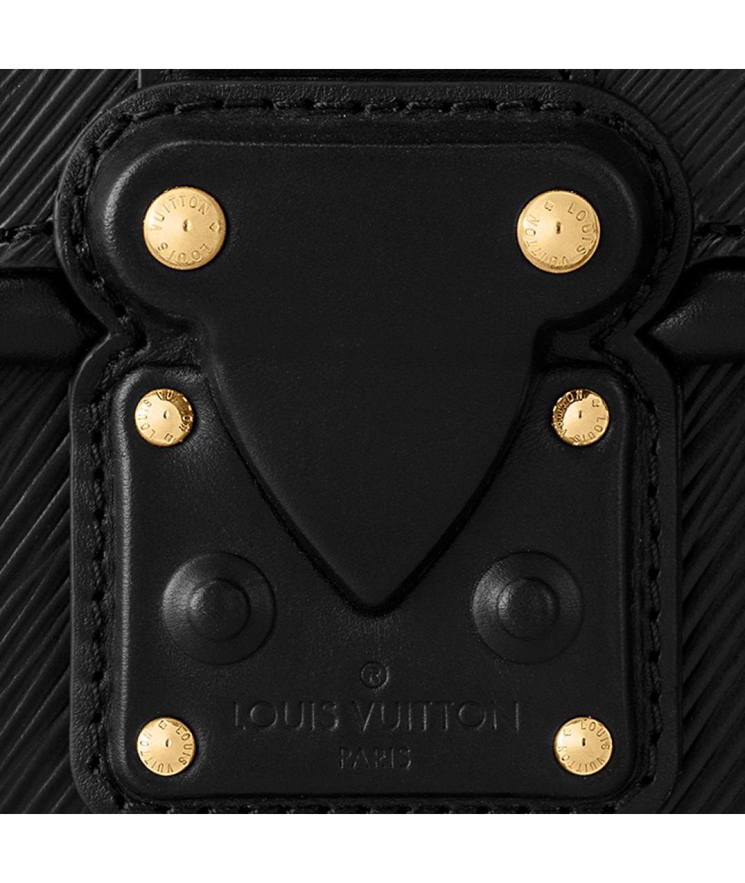 LOUIS VUITTON Черная кожаная сумка с короткими ручками, фото 6