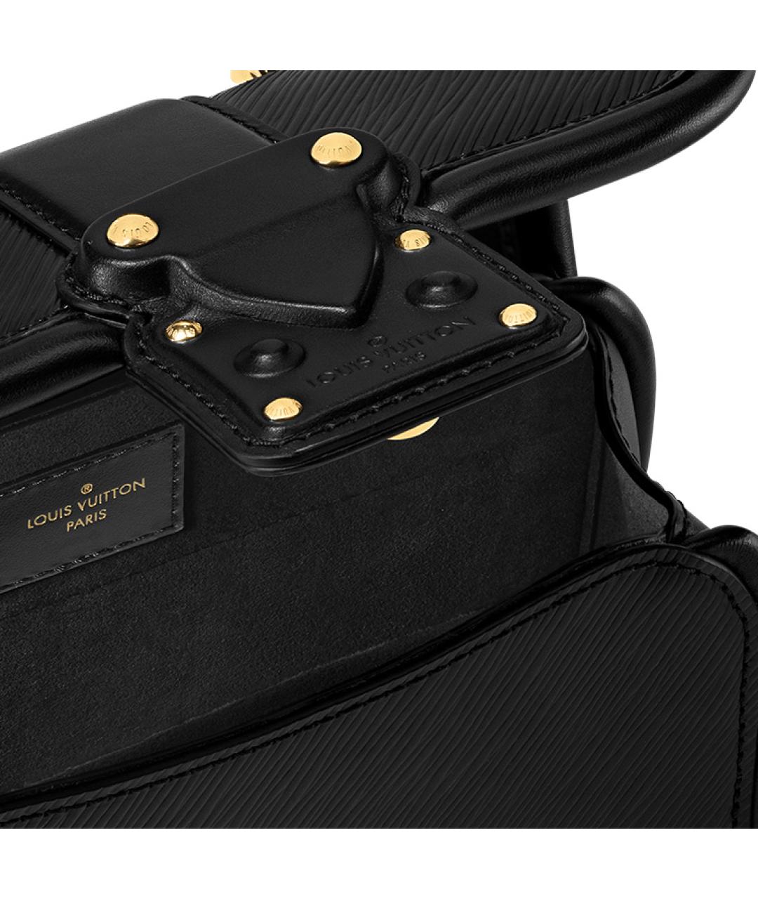 LOUIS VUITTON Черная кожаная сумка с короткими ручками, фото 5