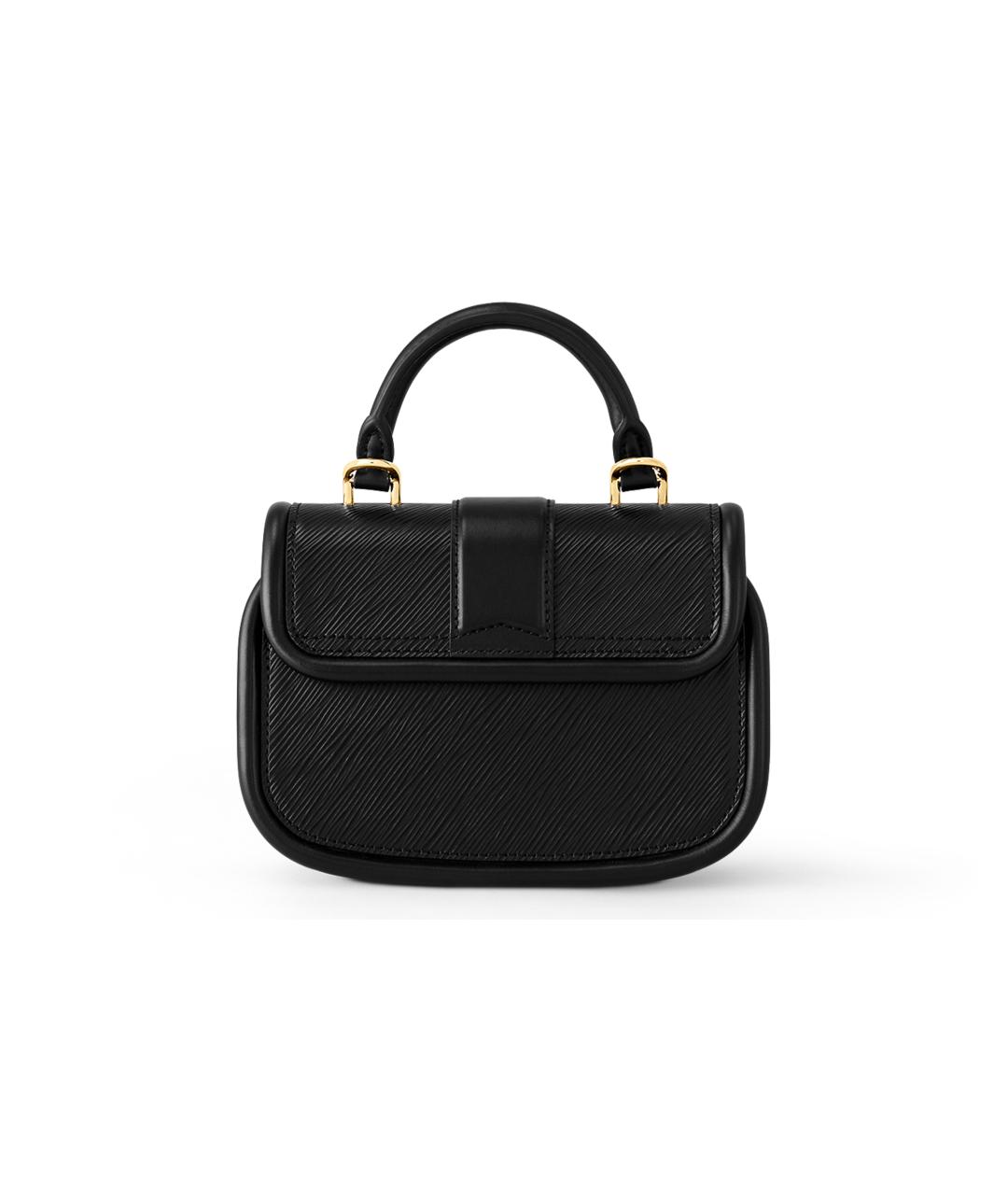 LOUIS VUITTON Черная кожаная сумка с короткими ручками, фото 3