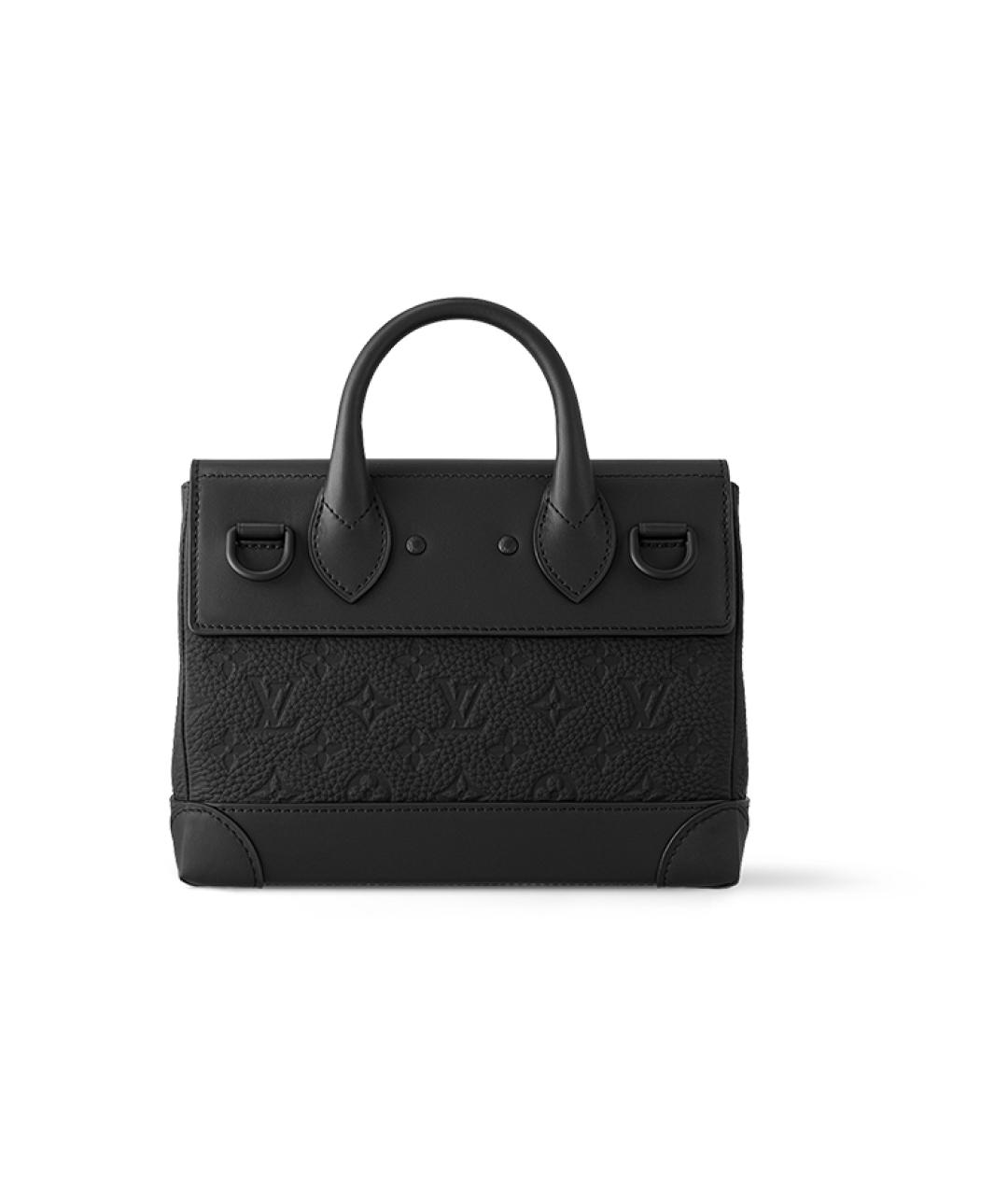 LOUIS VUITTON Черная кожаная сумка с короткими ручками, фото 3