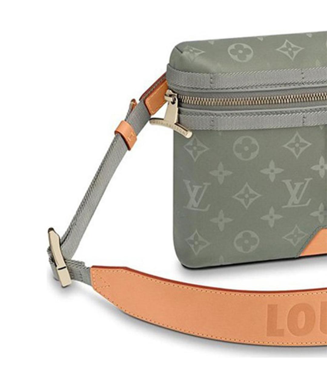 LOUIS VUITTON Серая кожаная сумка на плечо, фото 6
