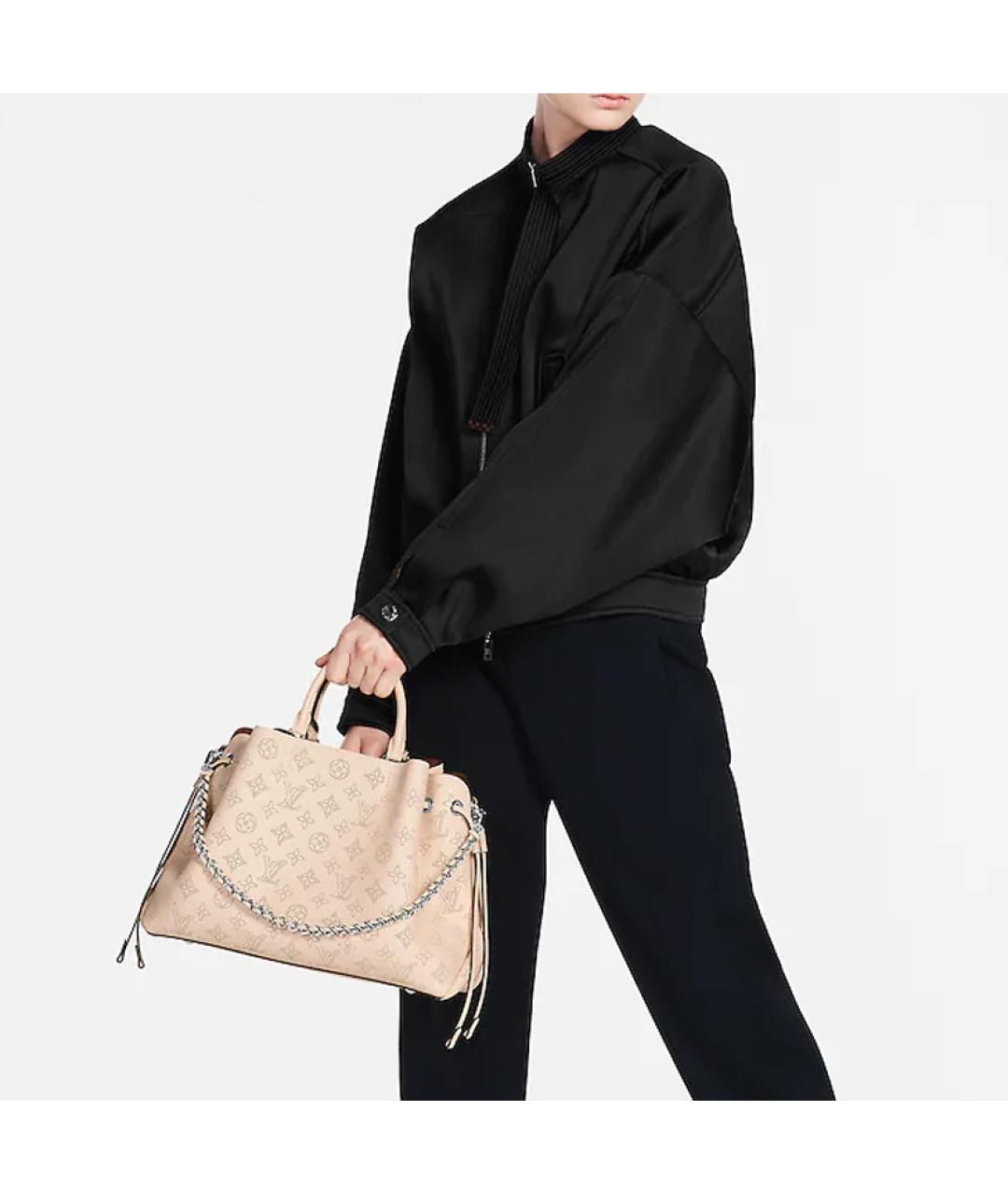 LOUIS VUITTON Бежевая кожаная сумка с короткими ручками, фото 7