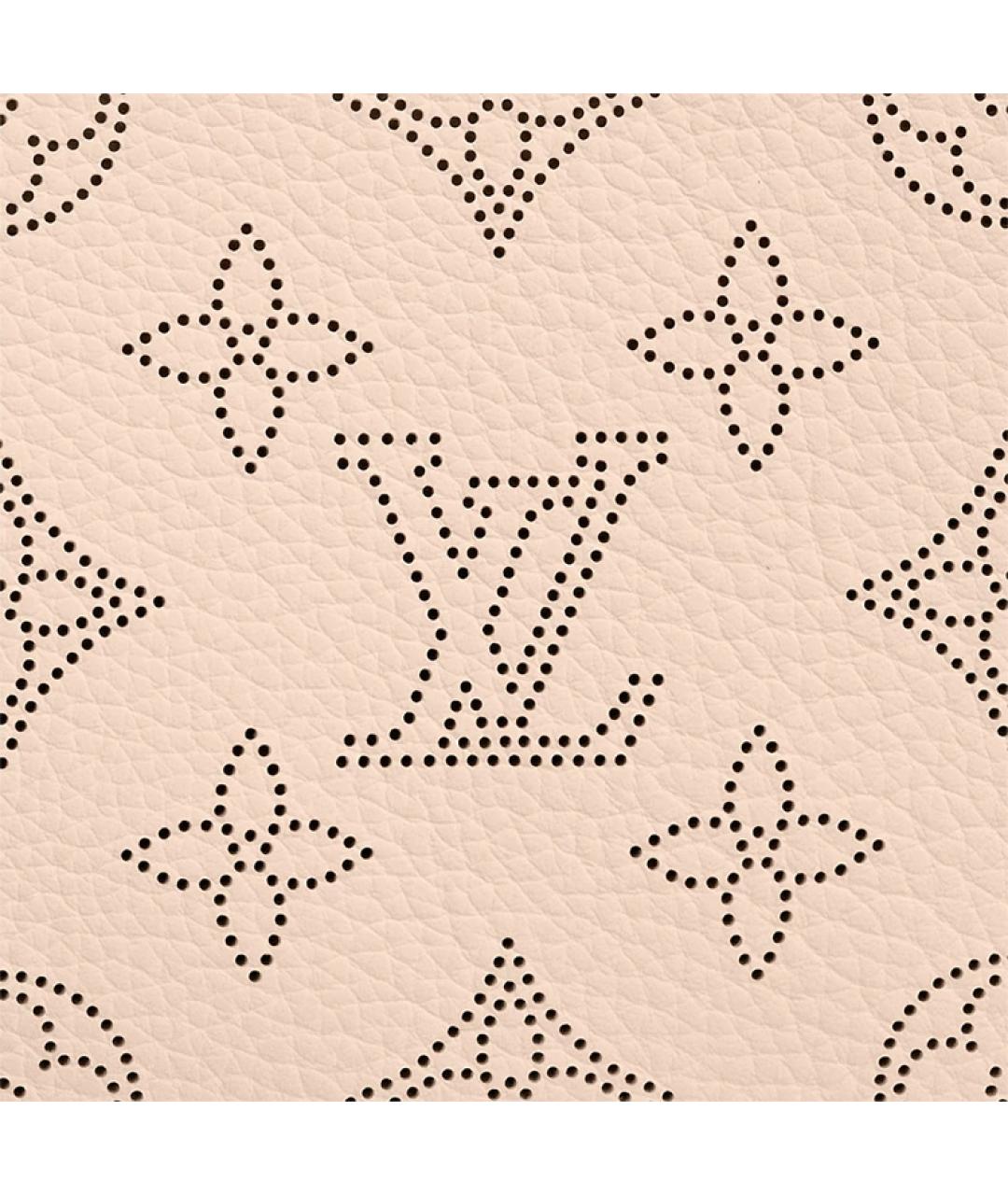 LOUIS VUITTON Бежевая кожаная сумка с короткими ручками, фото 5