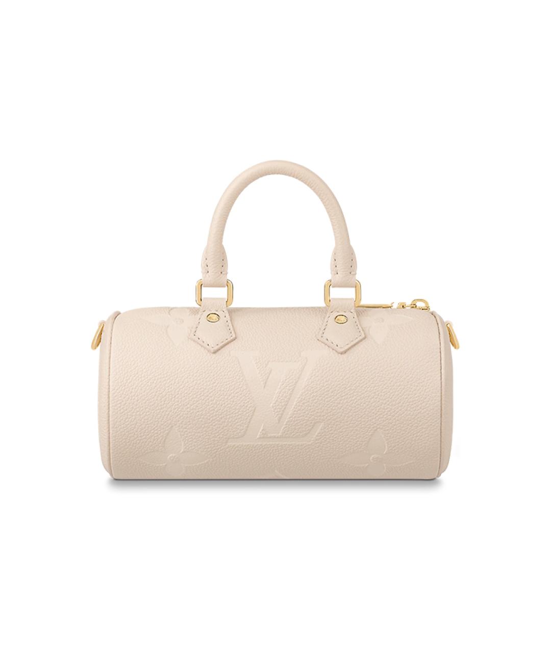 LOUIS VUITTON Бежевая кожаная сумка через плечо, фото 2