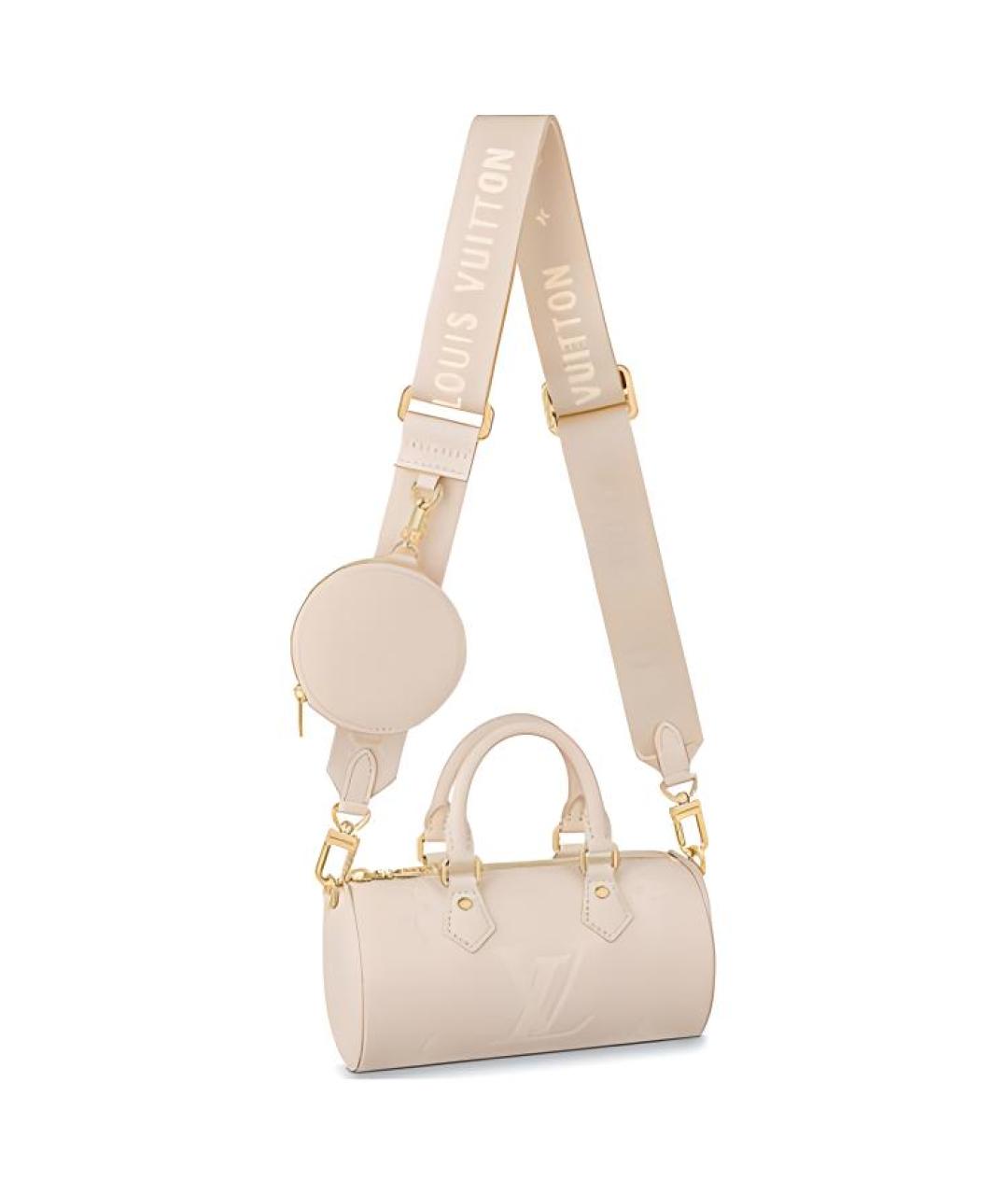 LOUIS VUITTON Бежевая кожаная сумка через плечо, фото 1