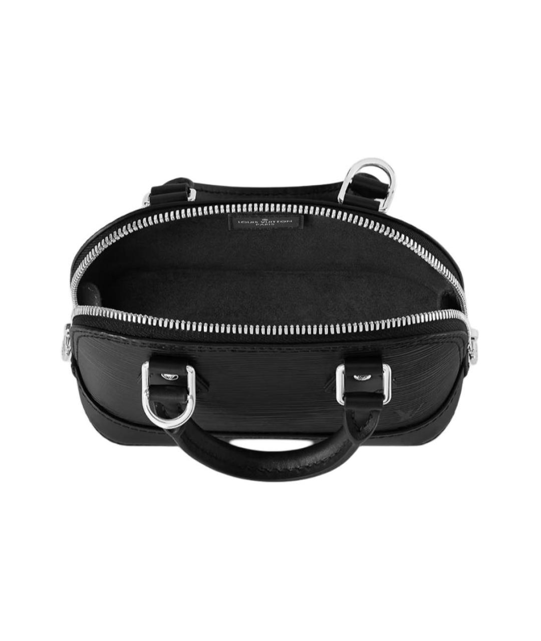 LOUIS VUITTON Черная кожаная сумка с короткими ручками, фото 5