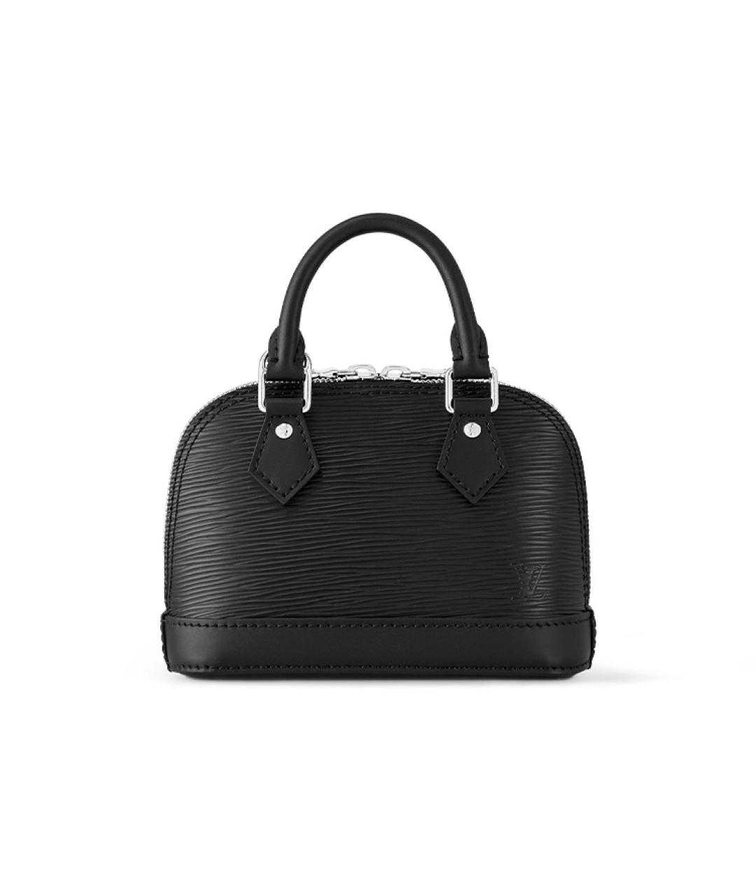 LOUIS VUITTON Черная кожаная сумка с короткими ручками, фото 1