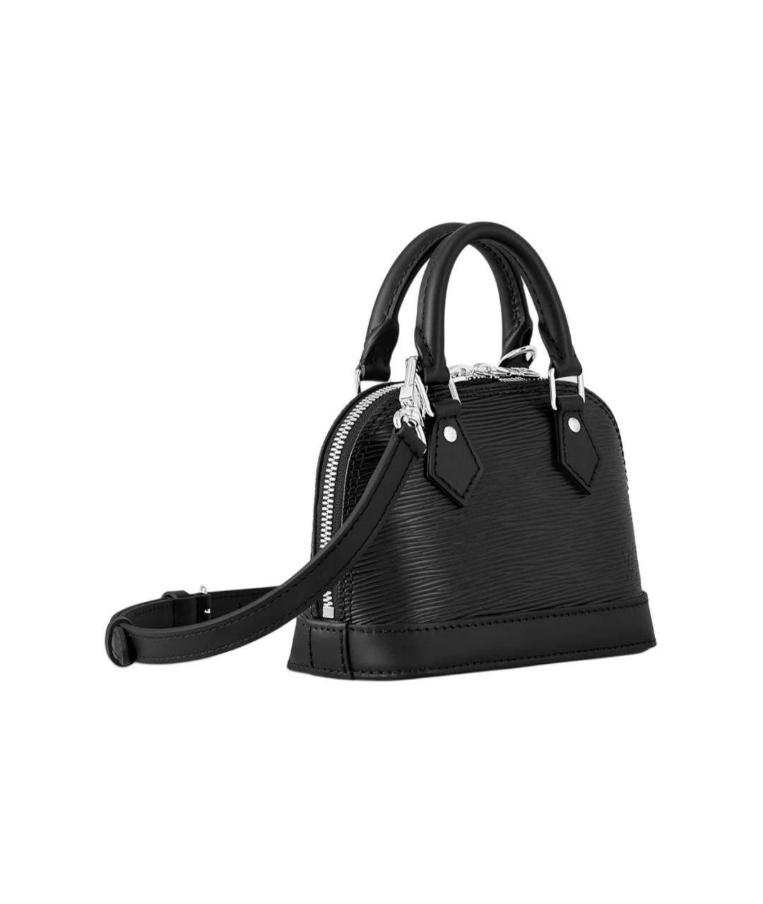 LOUIS VUITTON Черная кожаная сумка с короткими ручками, фото 4
