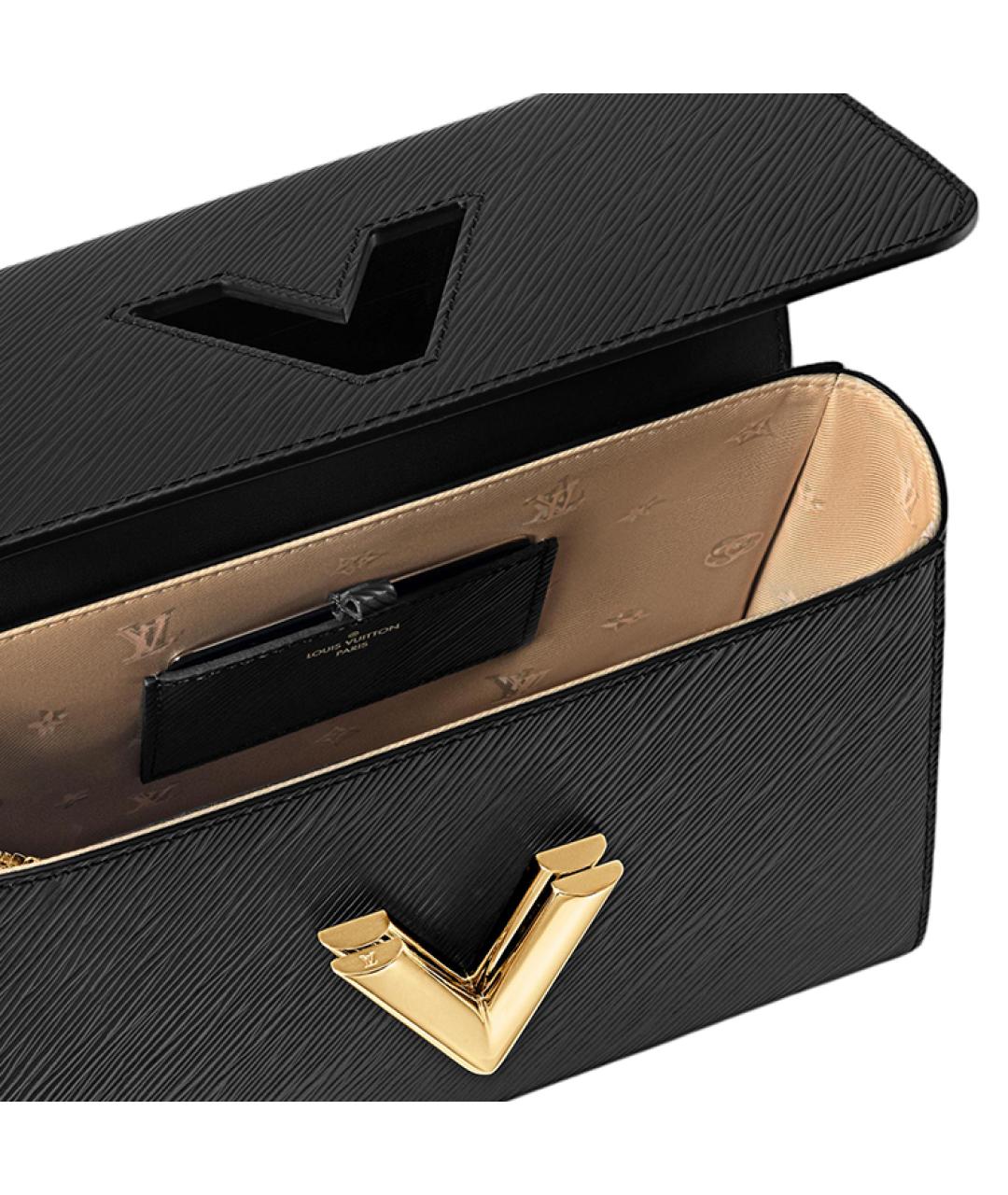 LOUIS VUITTON Черная кожаная сумка через плечо, фото 8