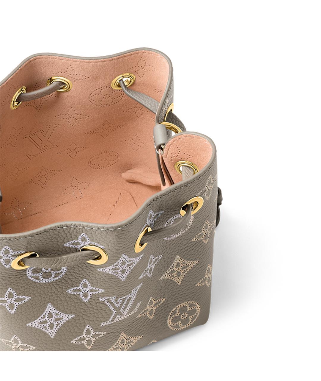 LOUIS VUITTON Серая кожаная сумка через плечо, фото 4