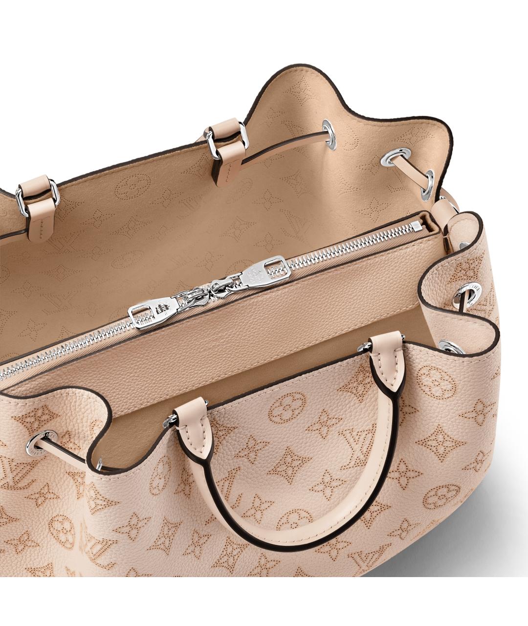LOUIS VUITTON Бежевая кожаная сумка с короткими ручками, фото 5