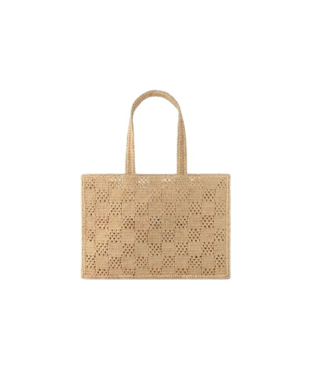 LOUIS VUITTON Бежевая пелетеная сумка тоут, фото 2
