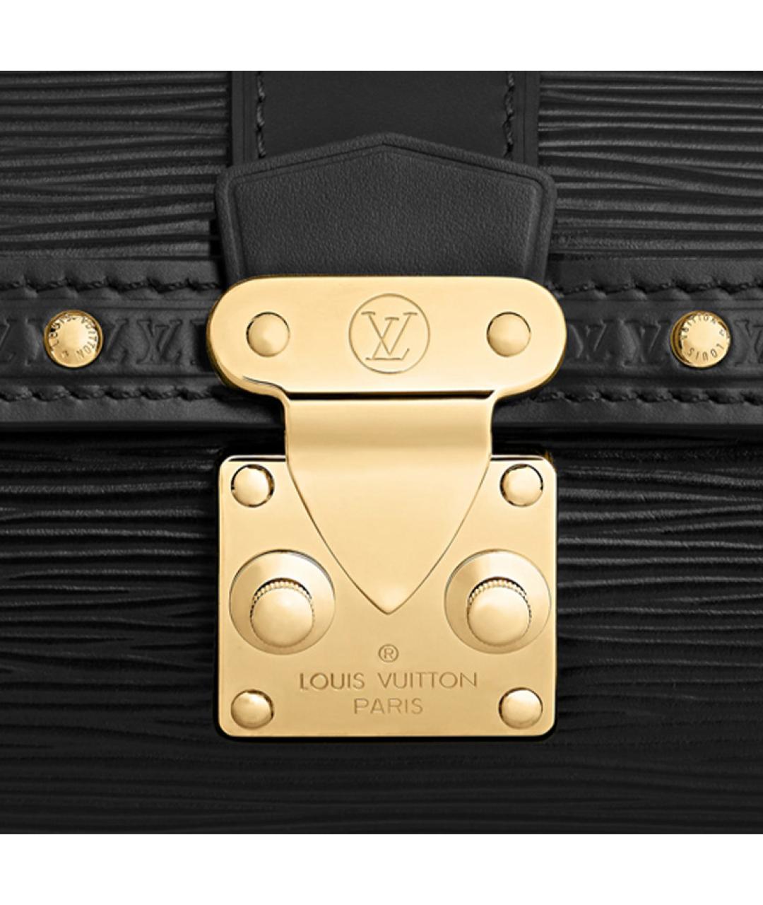 LOUIS VUITTON Черная кожаная сумка через плечо, фото 6